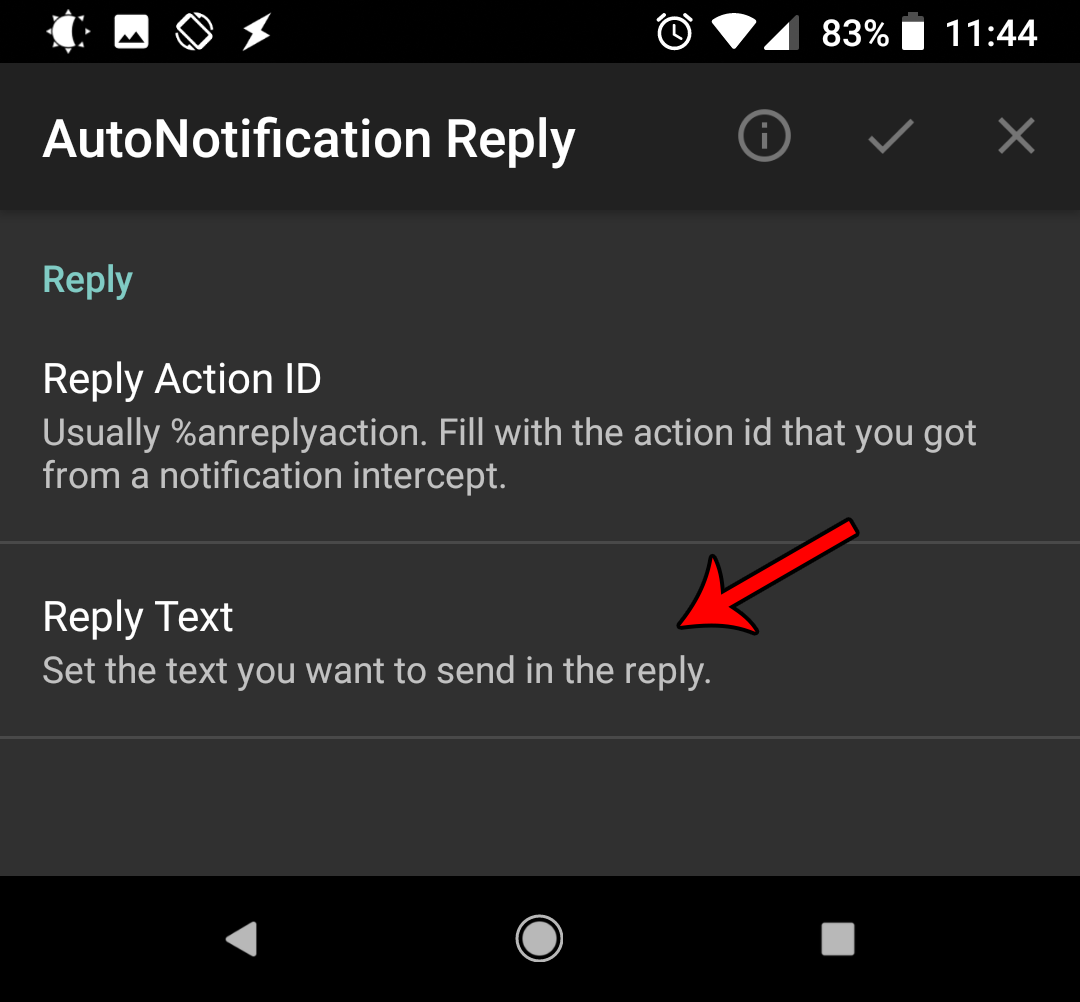 Editing the AutoNotification reply text