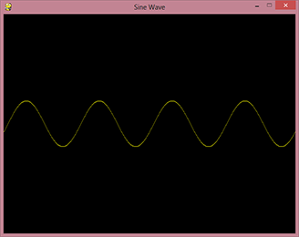 Sine wave script running with pygame