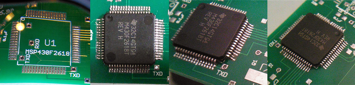 MSP430F2618TPM Footprint and Soldered