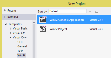 Create Win32 C++ Console Application